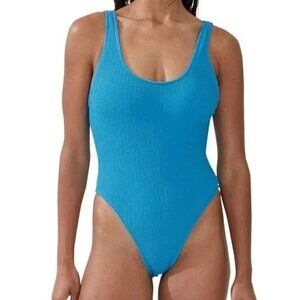 NWT COTTON ON Body Women's Low-Back Cheeky One-Piece Swimsuit, Bonnie Blue